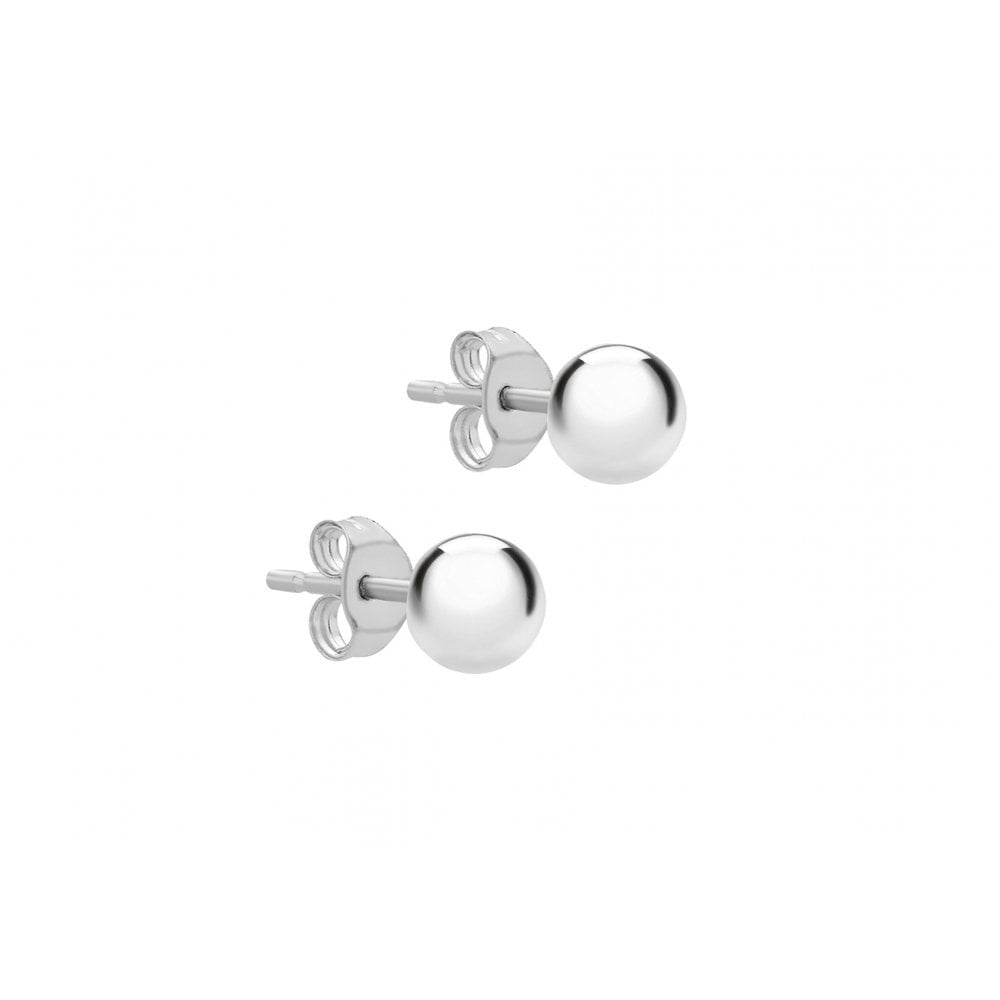 STERLING SILVER 5MM POLISHED BALL STUD EARRINGS