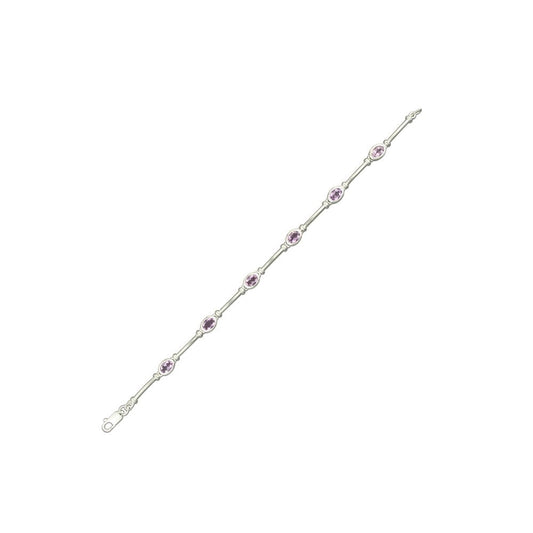 STERLING SILVER AMETHYST BRACELET