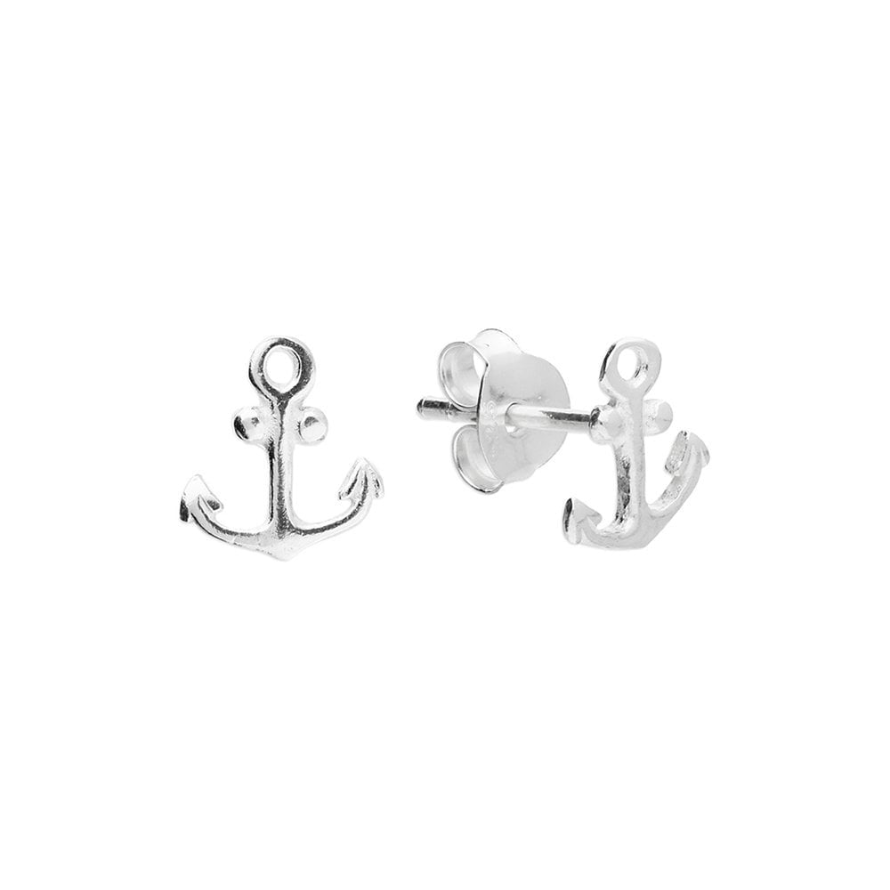 STERLING SILVER ANCHOR STUD EARRINGS