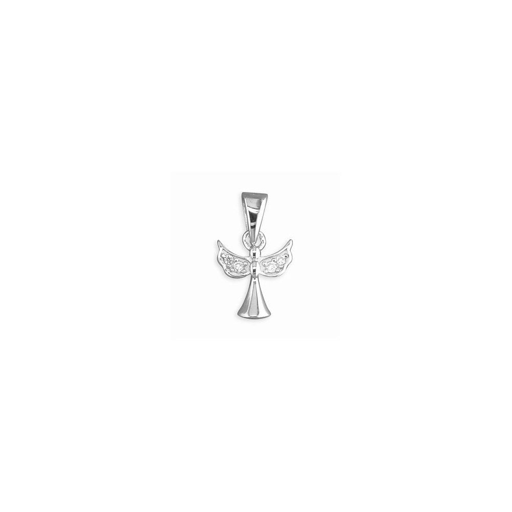 STERLING SILVER ANGEL PENDANT WITH CUBIC ZIRCONIA 