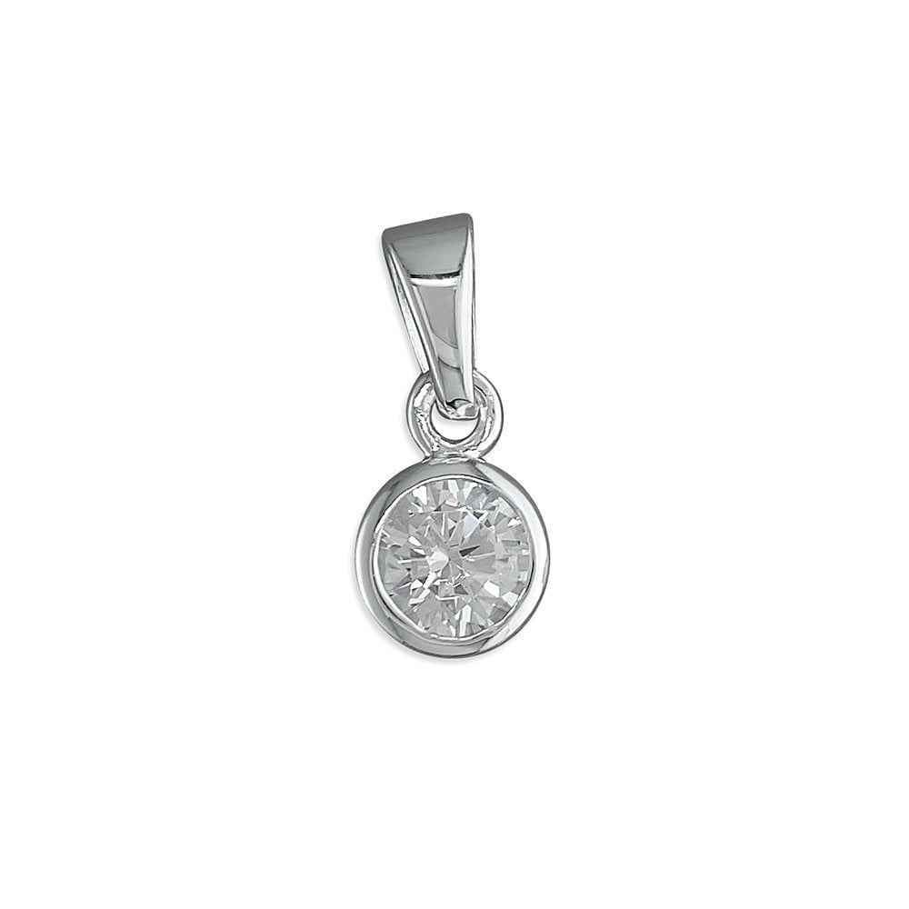 STERLING SILVER APRIL BIRTHSTONE PENDANT 
