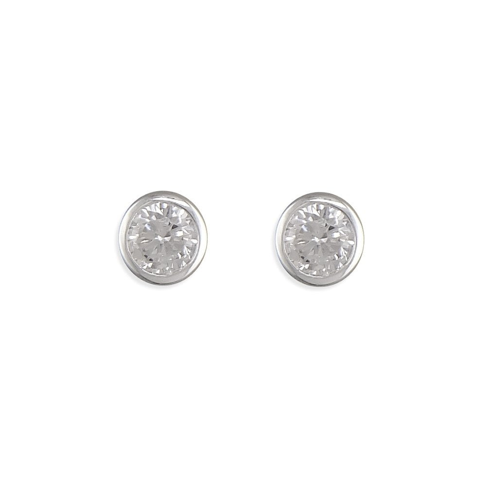 STERLING SILVER APRIL BIRTHSTONE STUD EARRINGS