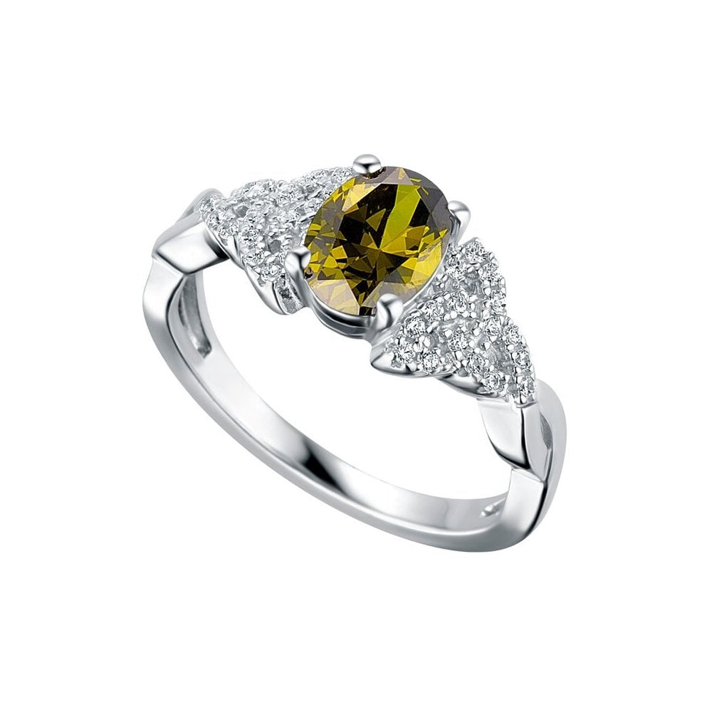 STERLING SILVER AUGUST BIRTHSTONE TRINITY KNOT RING