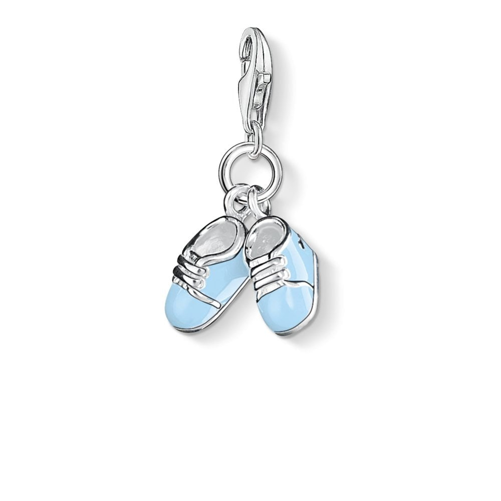 STERLING SILVER BABY BLUE SHOES CHARM PENDANT