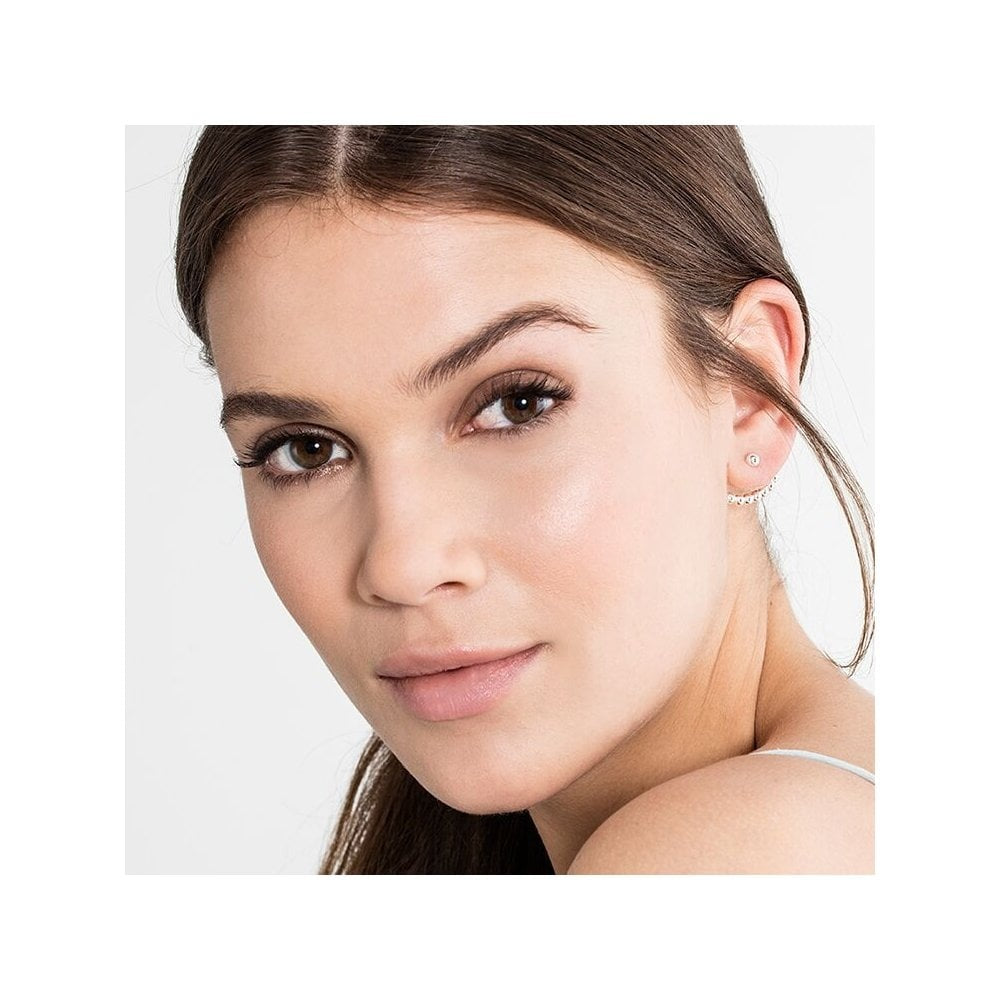 STERLING SILVER BALL STUDS WITH ATTACHABLE EAR JACKETS - DOTS DESIGN