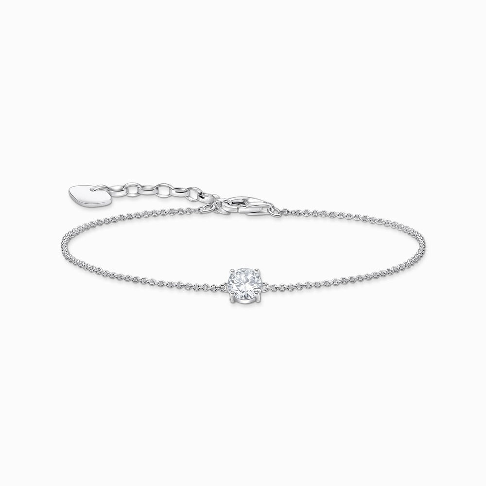 STERLING SILVER BRACELET WITH WHITE ZIRCONIA