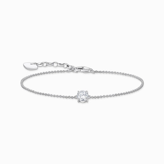 STERLING SILVER BRACELET WITH WHITE ZIRCONIA
