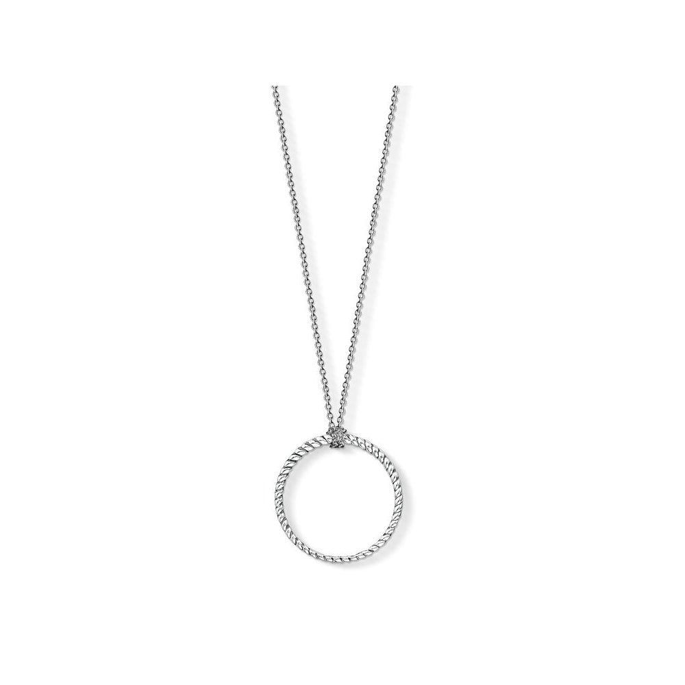 STERLING SILVER CIRCLE CHARM NECKLACE
