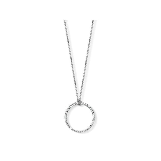STERLING SILVER CIRCLE CHARM NECKLACE