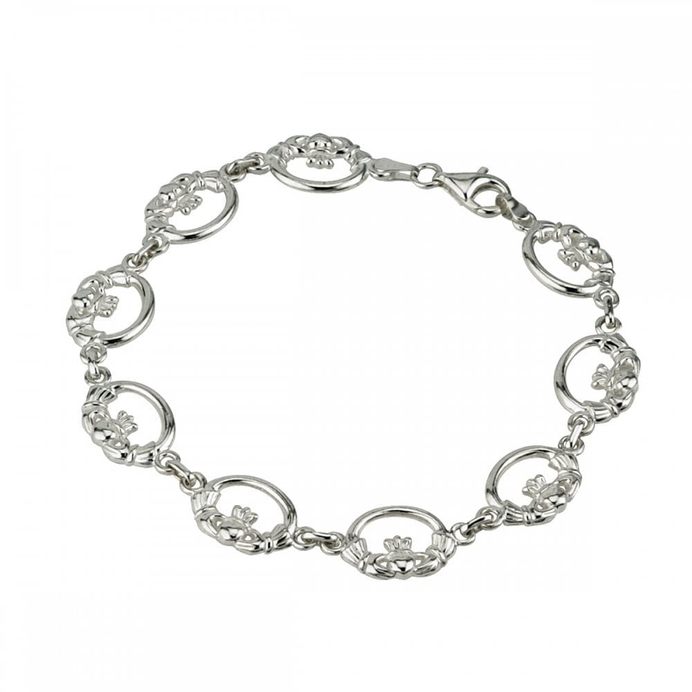 STERLING SILVER CLADDAGH LINK IRISH