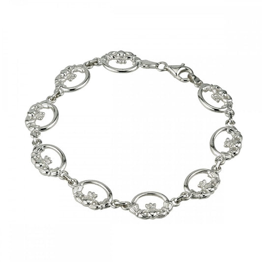 STERLING SILVER CLADDAGH LINK IRISH