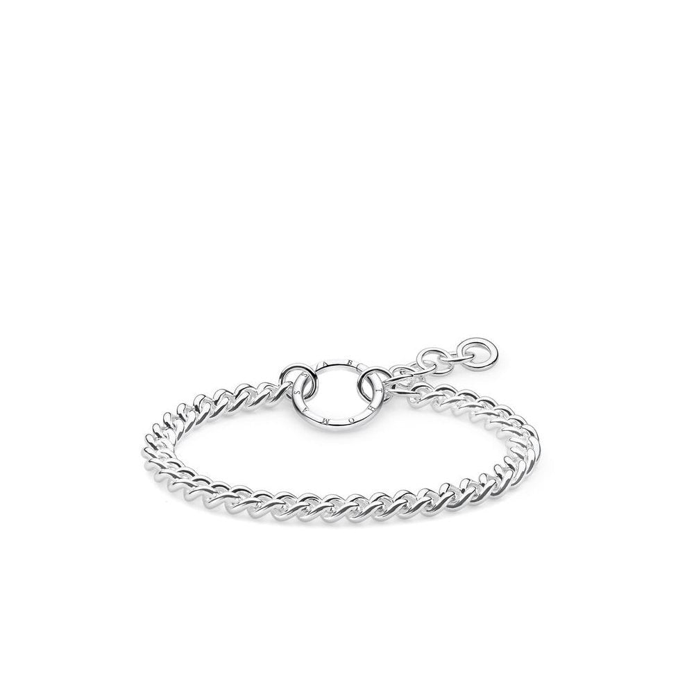 STERLING SILVER CLASSIC CURB LINK CHAIN BRACELET