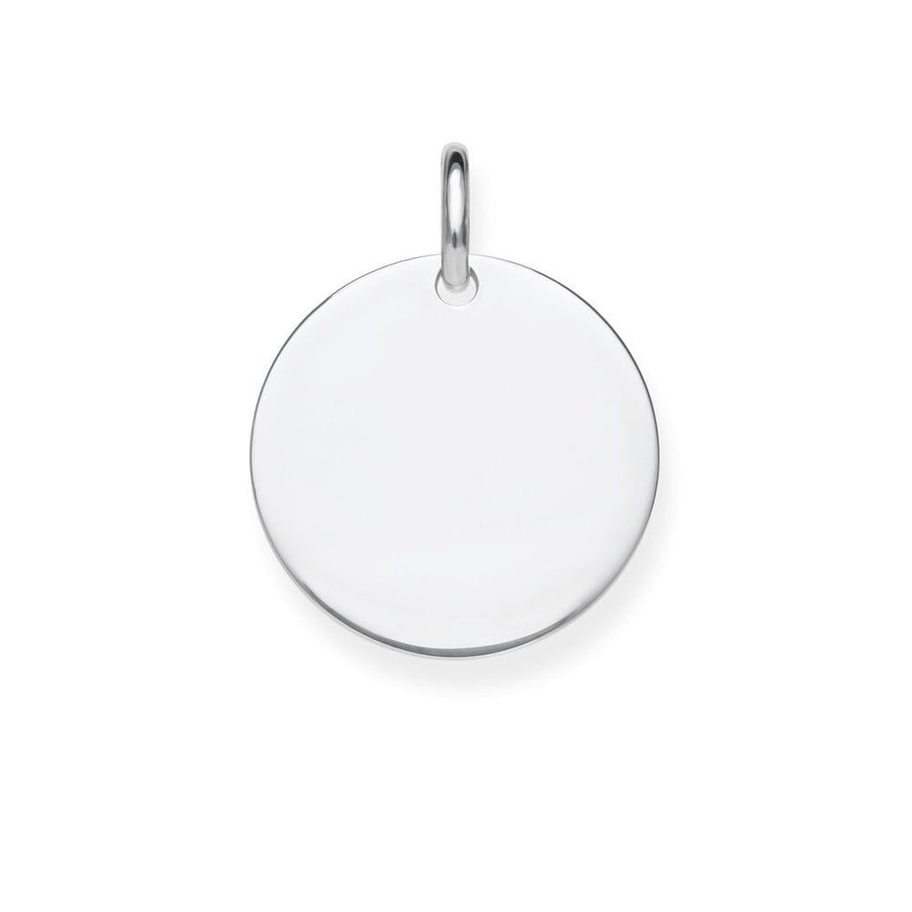 STERLING SILVER CLASSIC PLAIN ENGRAVABLE DISC PENDANT