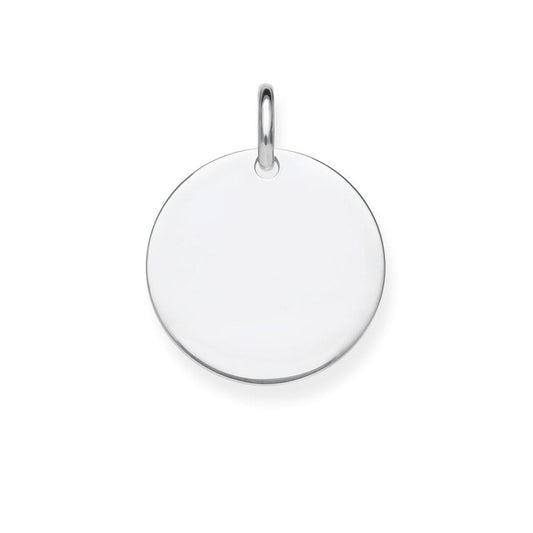 STERLING SILVER CLASSIC PLAIN ENGRAVABLE DISC PENDANT