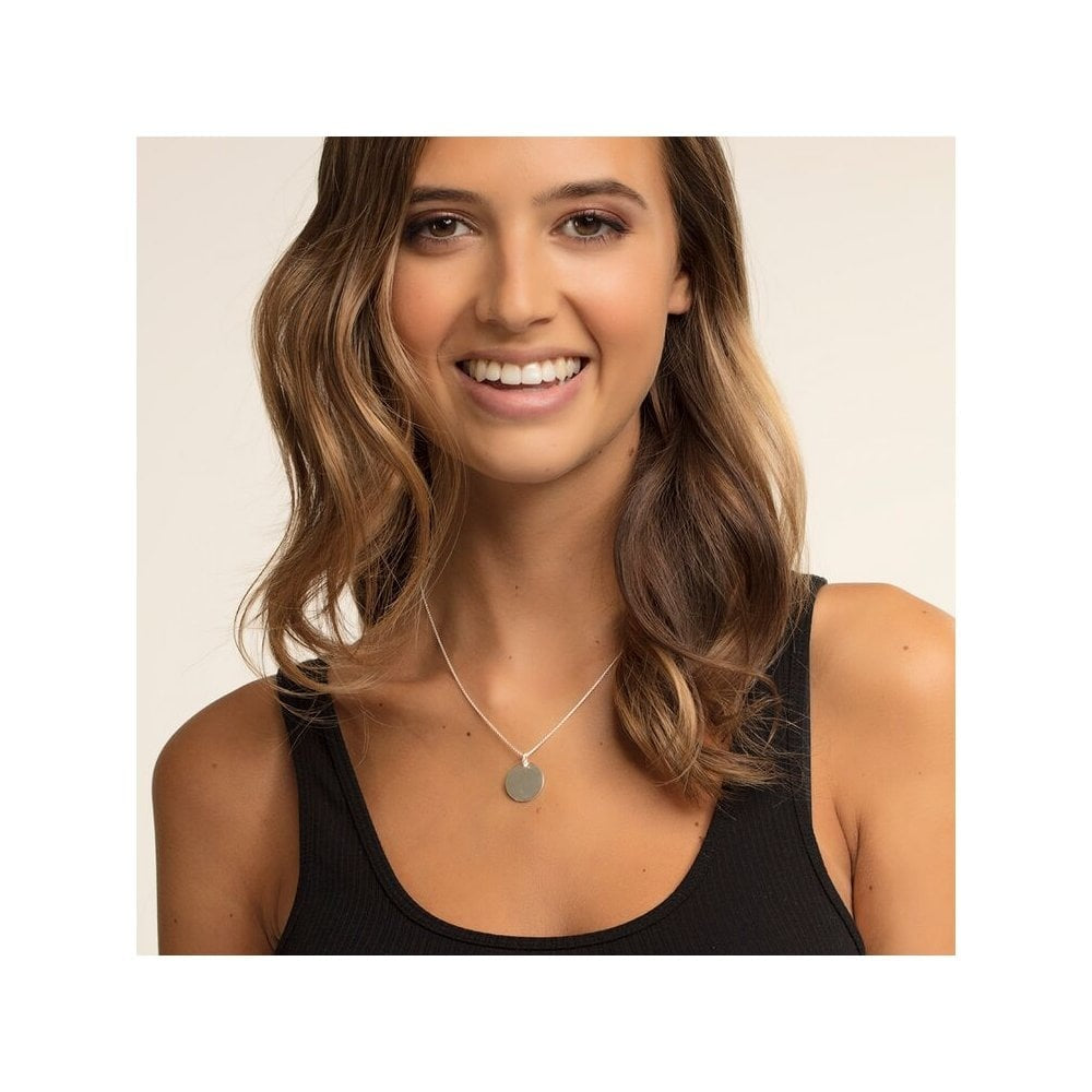 STERLING SILVER CLASSIC PLAIN ENGRAVABLE DISC PENDANT