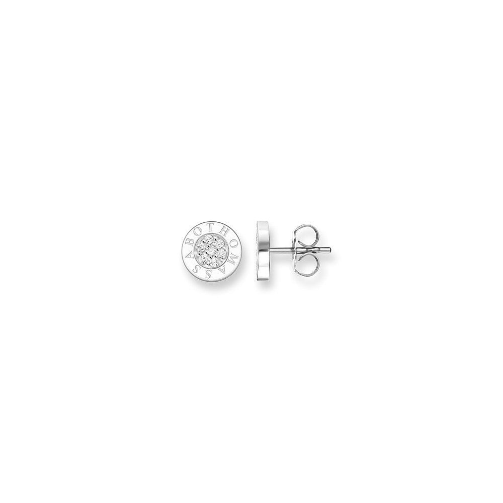 STERLING SILVER CLASSIC WHITE PAVE SET CUBIC ZIRCONIA STUD EARRINGS