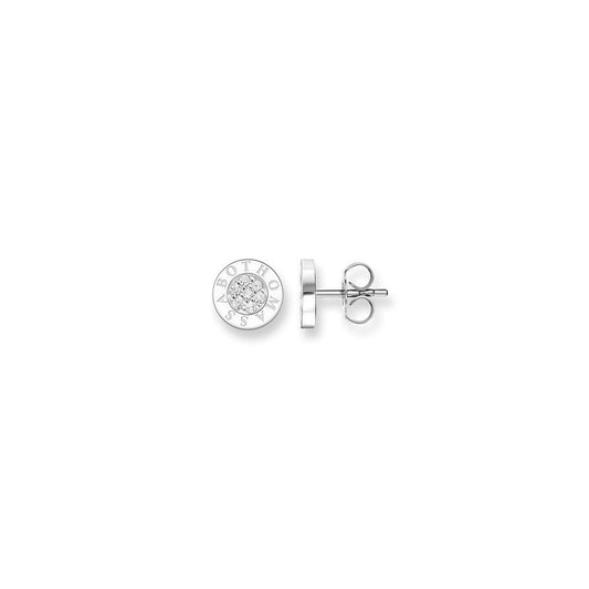 STERLING SILVER CLASSIC WHITE PAVE SET CUBIC ZIRCONIA STUD EARRINGS