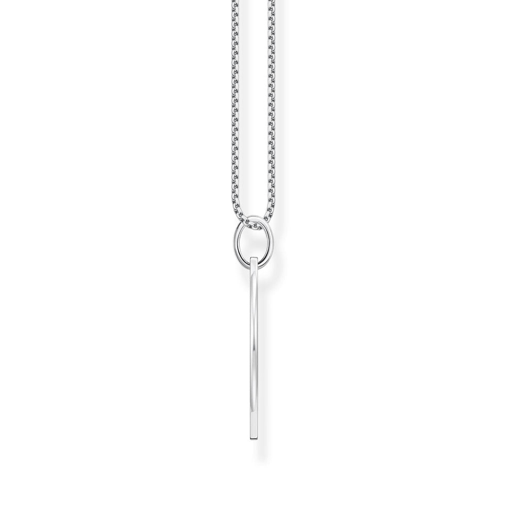 STERLING SILVER COLUMN TAG WITH ZIRCONIA NECKLACE