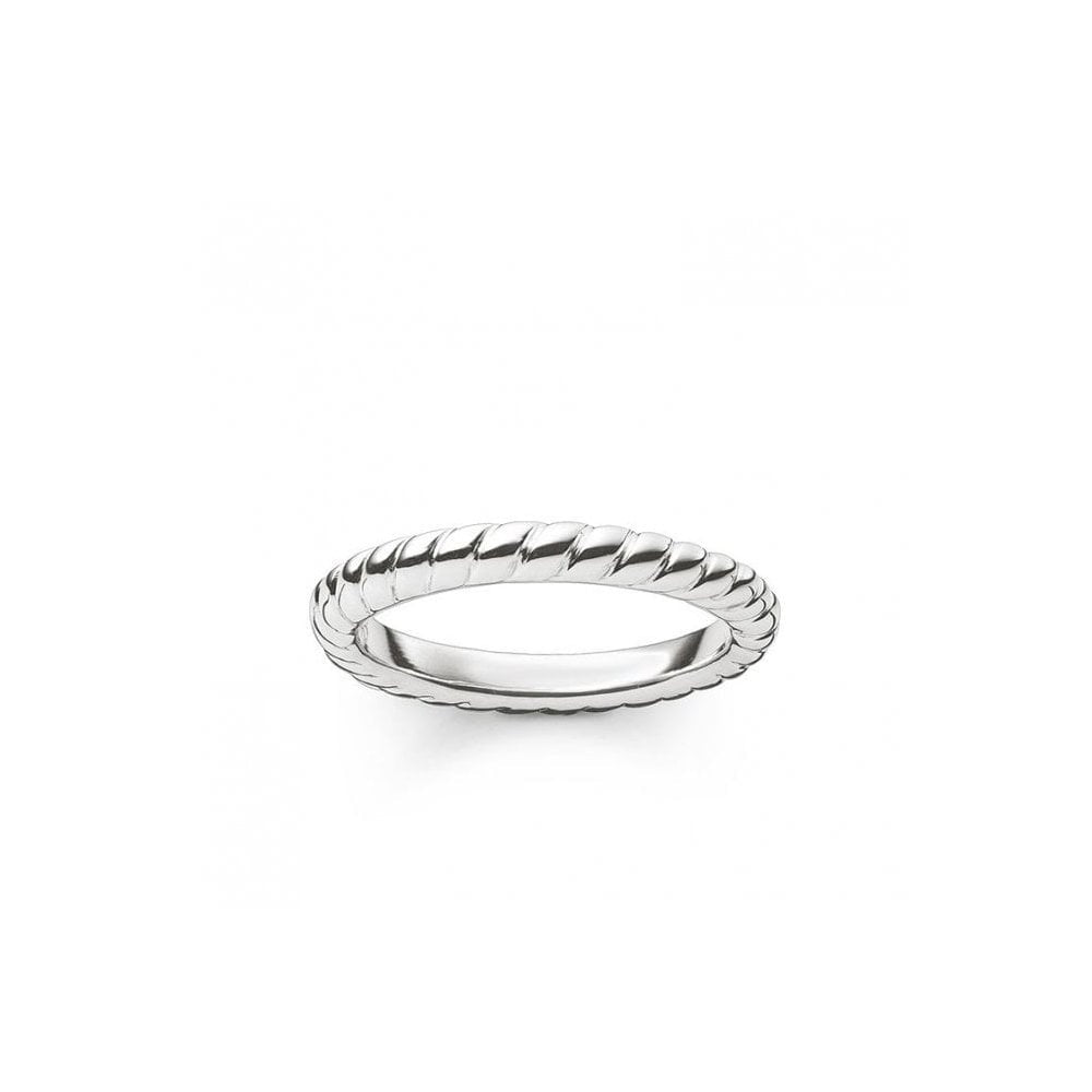 STERLING SILVER "CORD LOOK" BAND RING