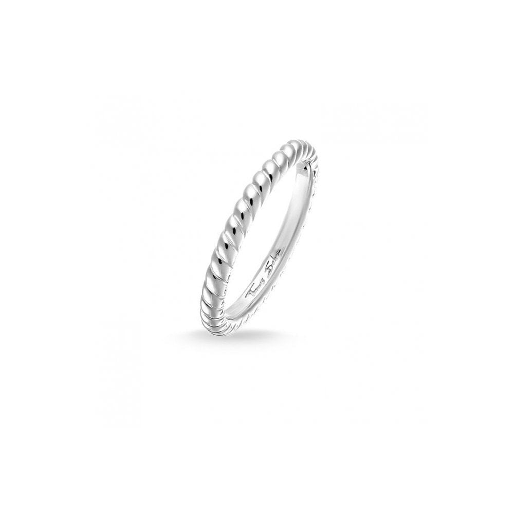 STERLING SILVER "CORD LOOK" BAND RING