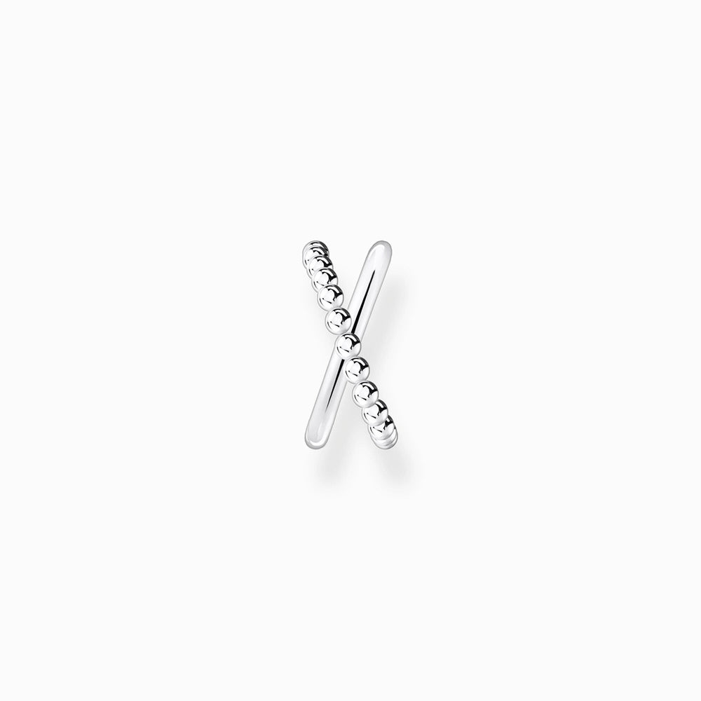 STERLING SILVER CRISS CROSS DOTS EAR CUFF