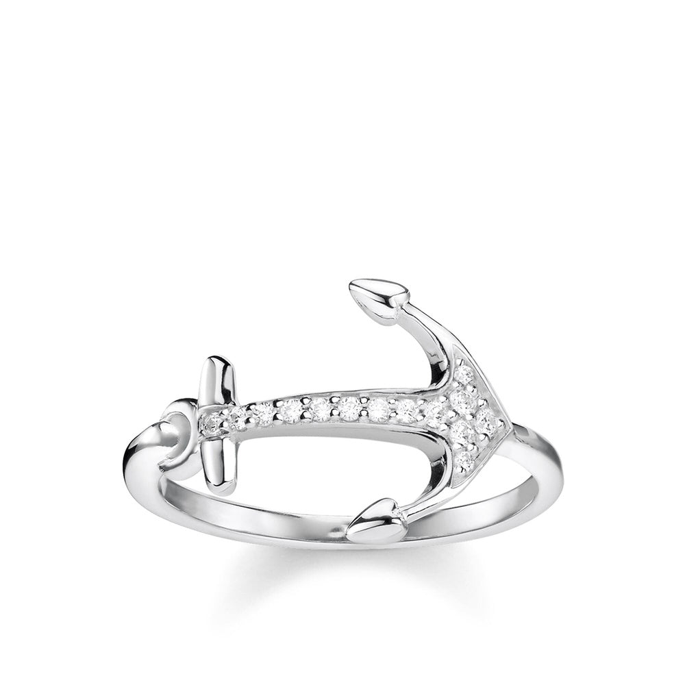 STERLING SILVER CUBIC ZIRCONIA ANCHOR RING