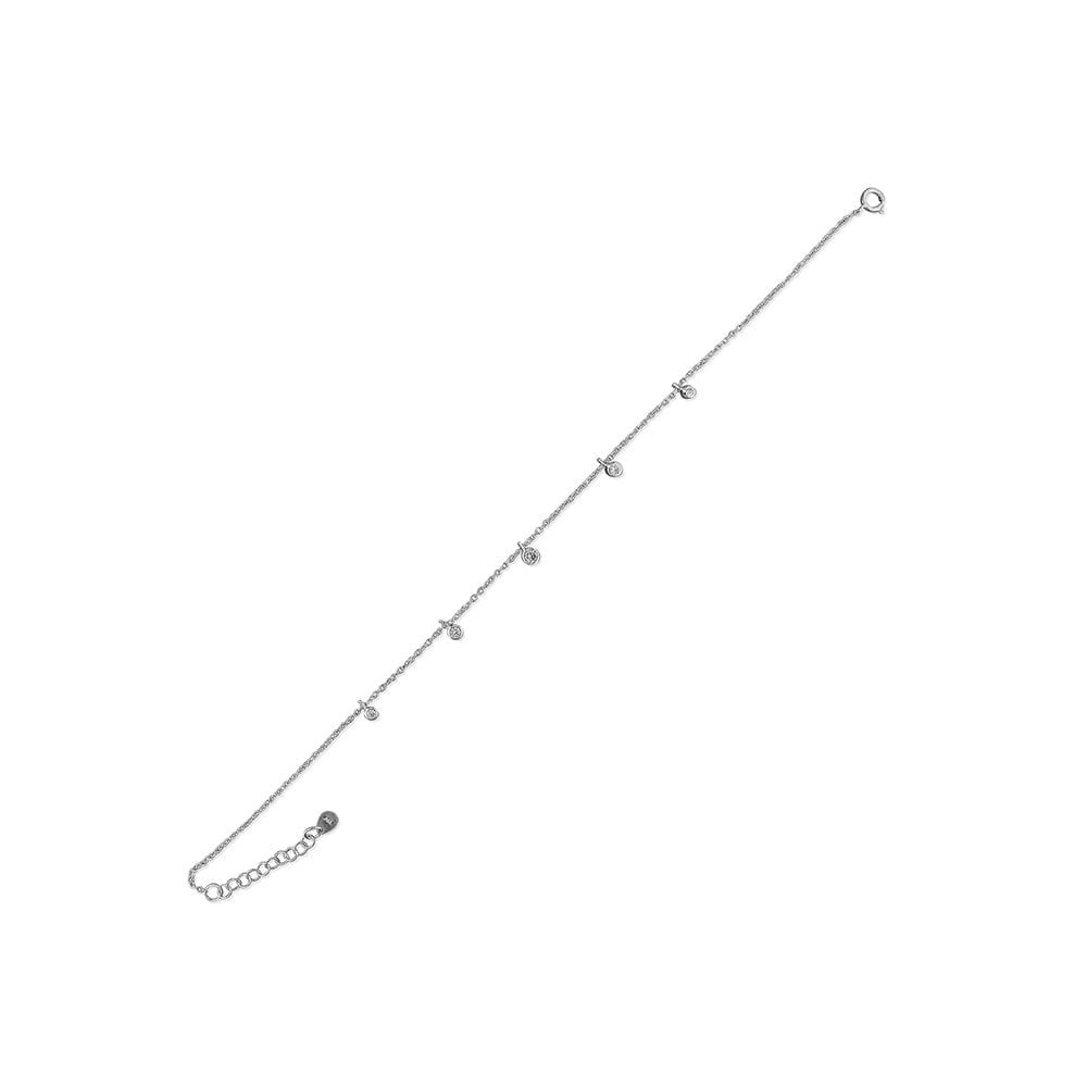 STERLING SILVER CUBIC ZIRCONIA ANKLE BRACELET