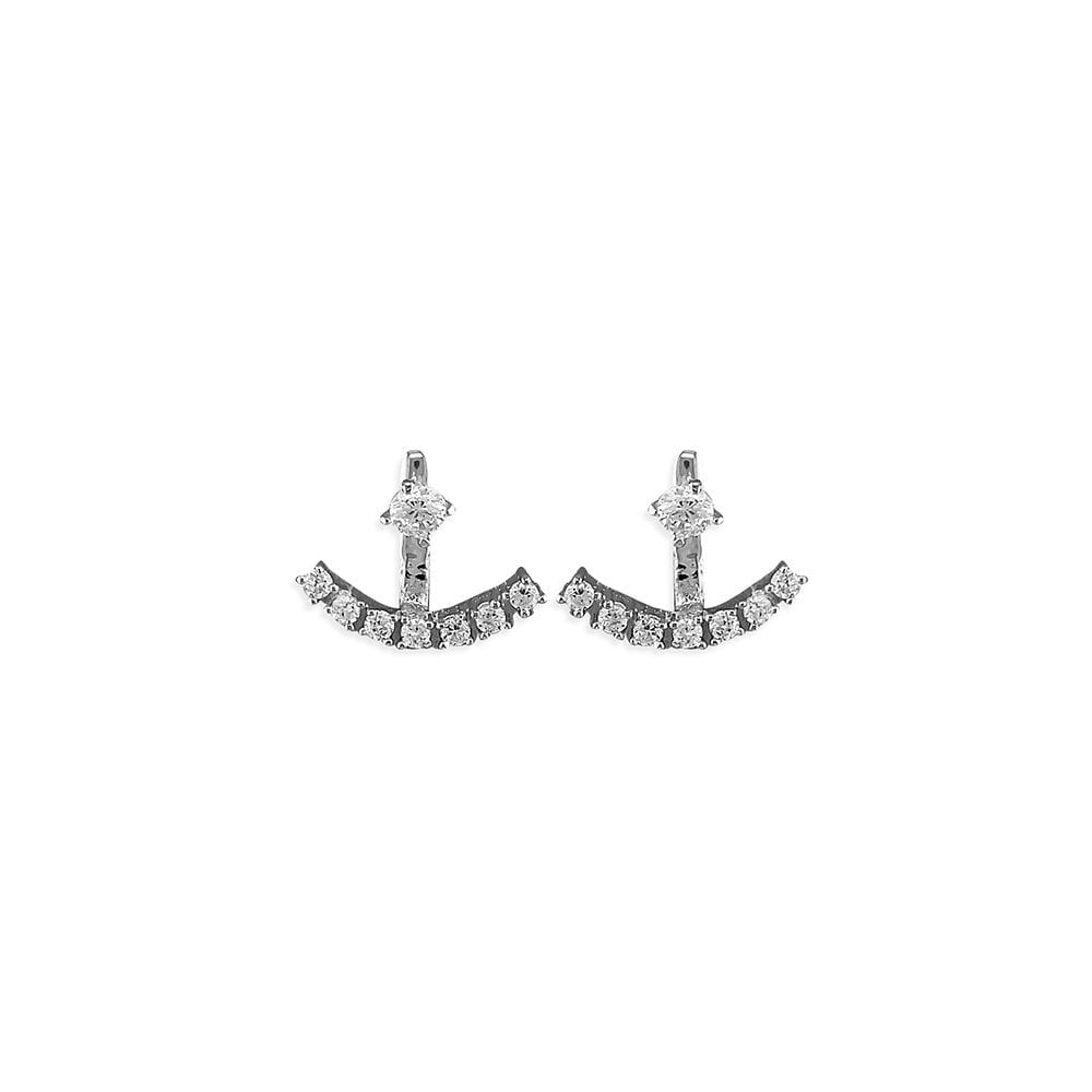 STERLING SILVER CUBIC ZIRCONIA BACK TO FRONT EARRINGS