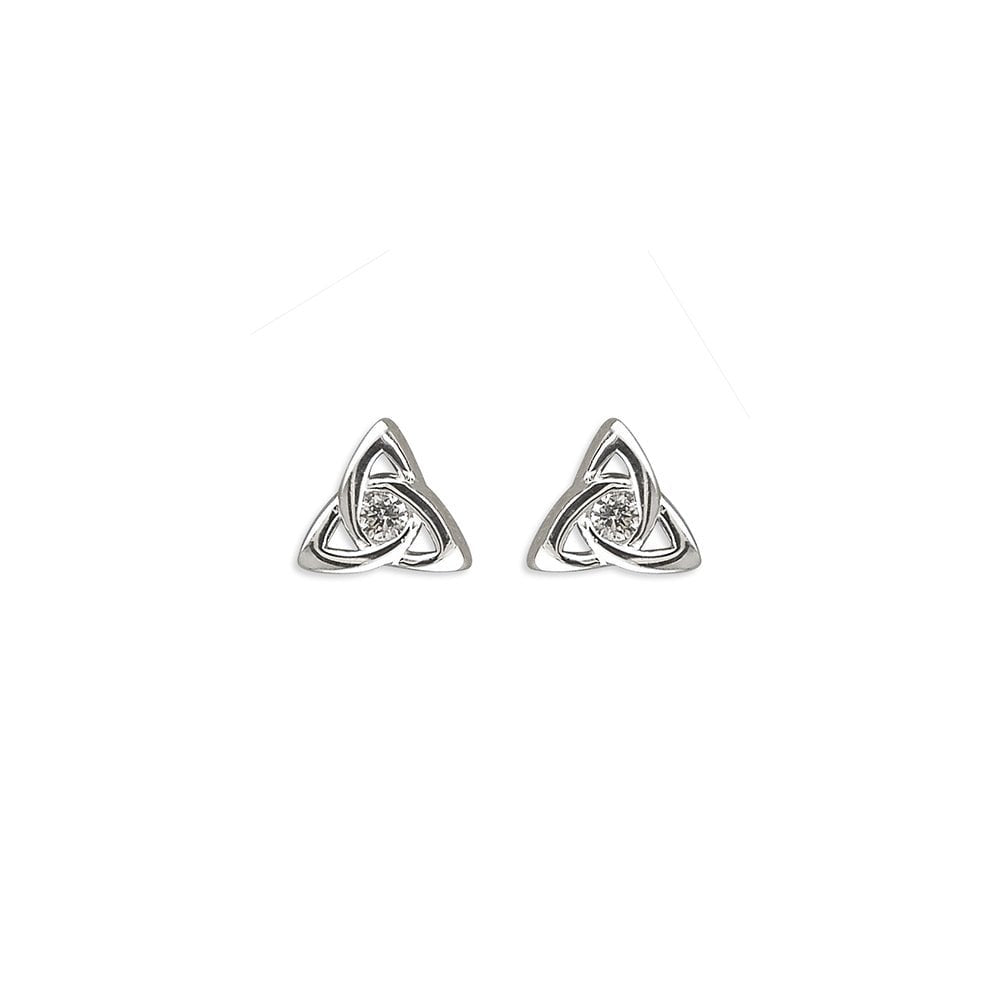 STERLING SILVER CUBIC ZIRCONIA CELTIC KNOT STUD EARRINGS