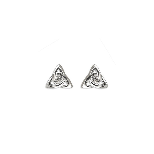 STERLING SILVER CUBIC ZIRCONIA CELTIC KNOT STUD EARRINGS