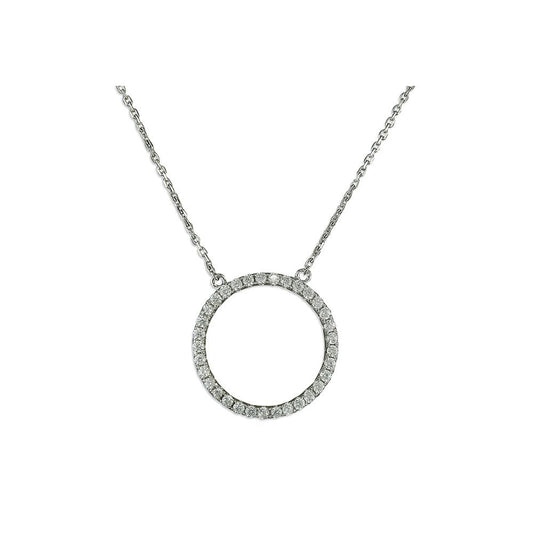 STERLING SILVER CUBIC ZIRCONIA CIRCLE NECKLACE