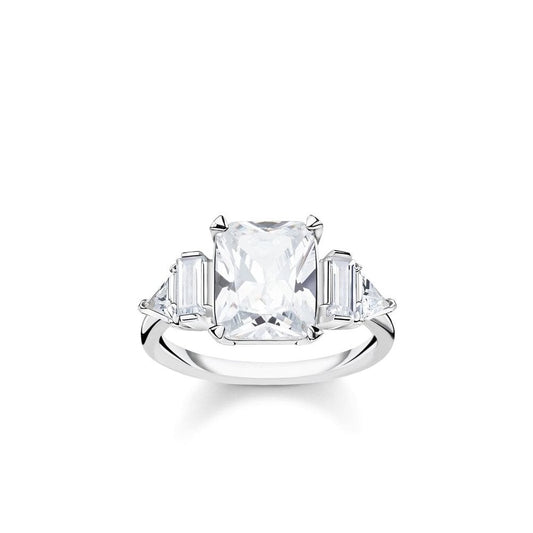 STERLING SILVER CUBIC ZIRCONIA COCKTAIL RING 