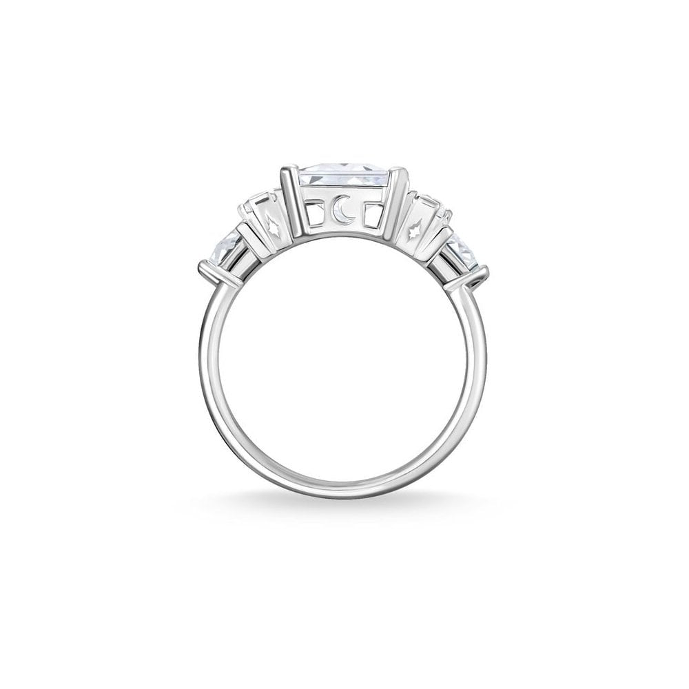 STERLING SILVER CUBIC ZIRCONIA COCKTAIL RING 