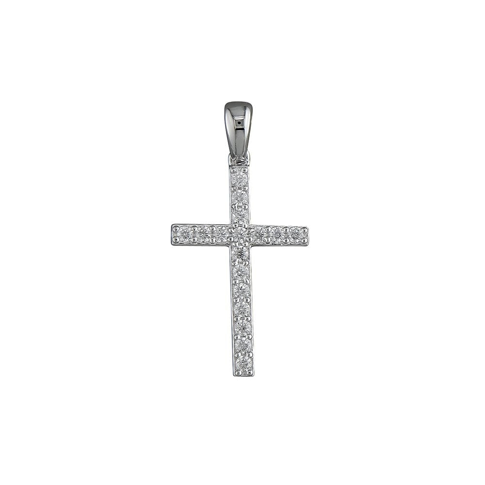STERLING SILVER CUBIC ZIRCONIA CROSS 