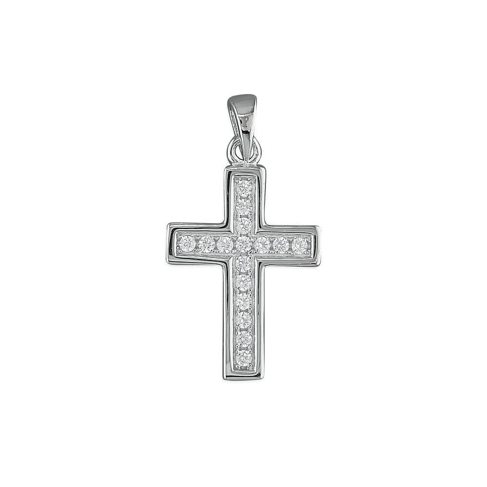 STERLING SILVER CUBIC ZIRCONIA CROSS 