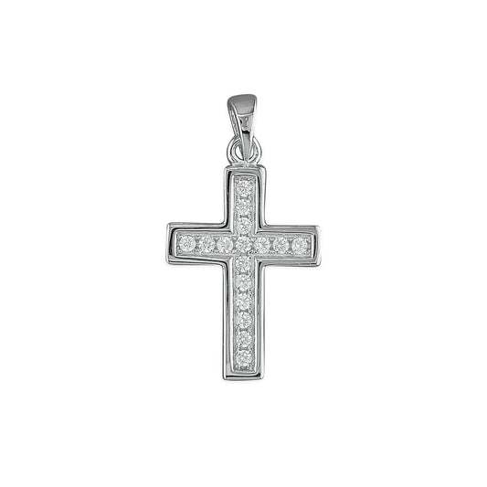 STERLING SILVER CUBIC ZIRCONIA CROSS 