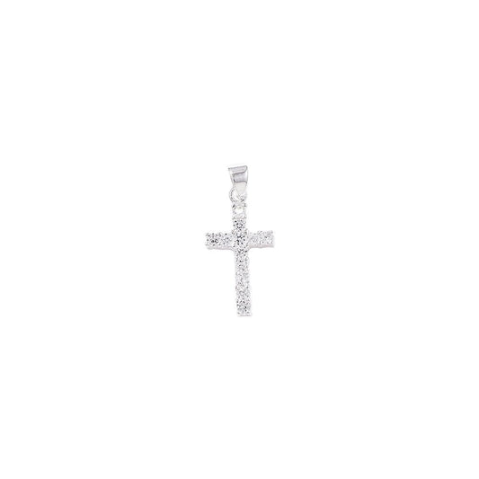 STERLING SILVER CUBIC ZIRCONIA CROSS PENDANT