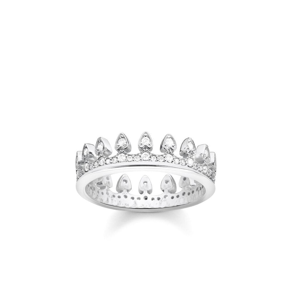 STERLING SILVER CUBIC ZIRCONIA CROWN RING
