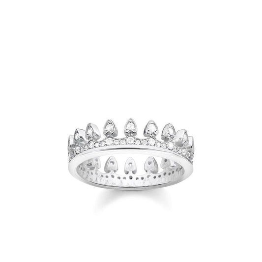 STERLING SILVER CUBIC ZIRCONIA CROWN RING