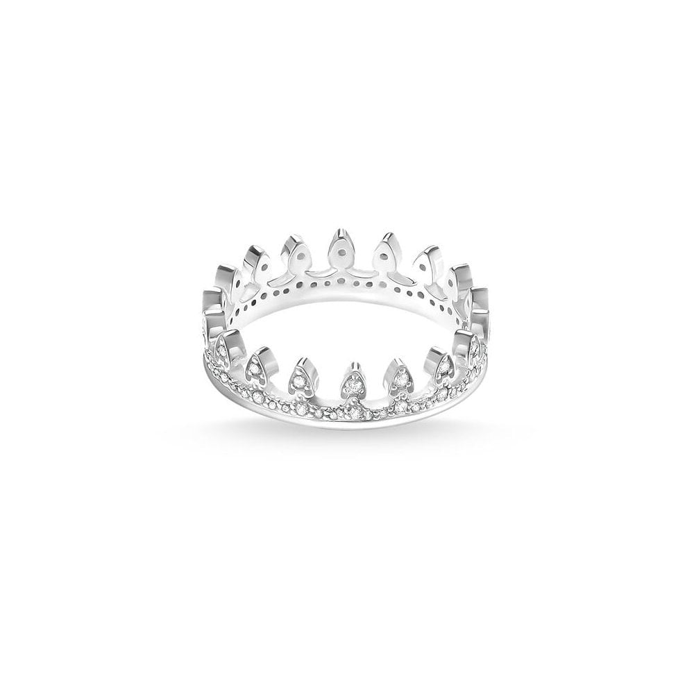 STERLING SILVER CUBIC ZIRCONIA CROWN RING