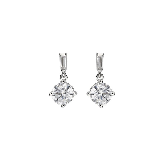 STERLING SILVER CUBIC ZIRCONIA DROP EARRINGS