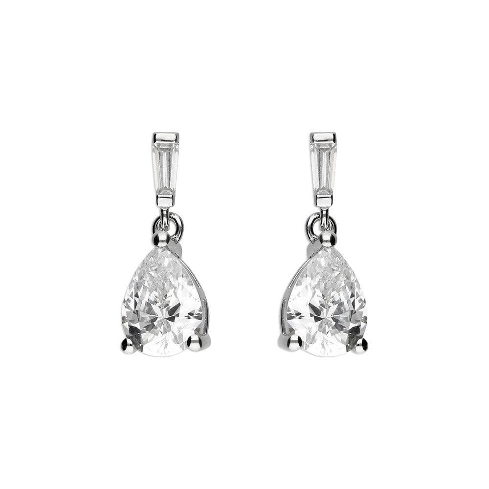 STERLING SILVER CUBIC ZIRCONIA DROP EARRINGS