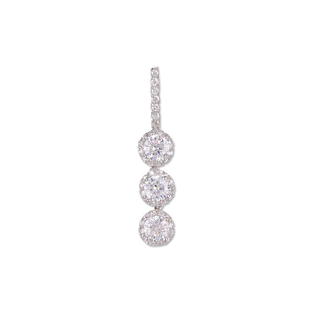 STERLING SILVER CUBIC ZIRCONIA DROP PENDANT