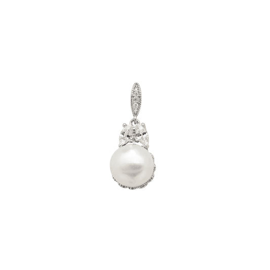 STERLING SILVER CUBIC ZIRCONIA FRESHWATER PEARL PENDANT