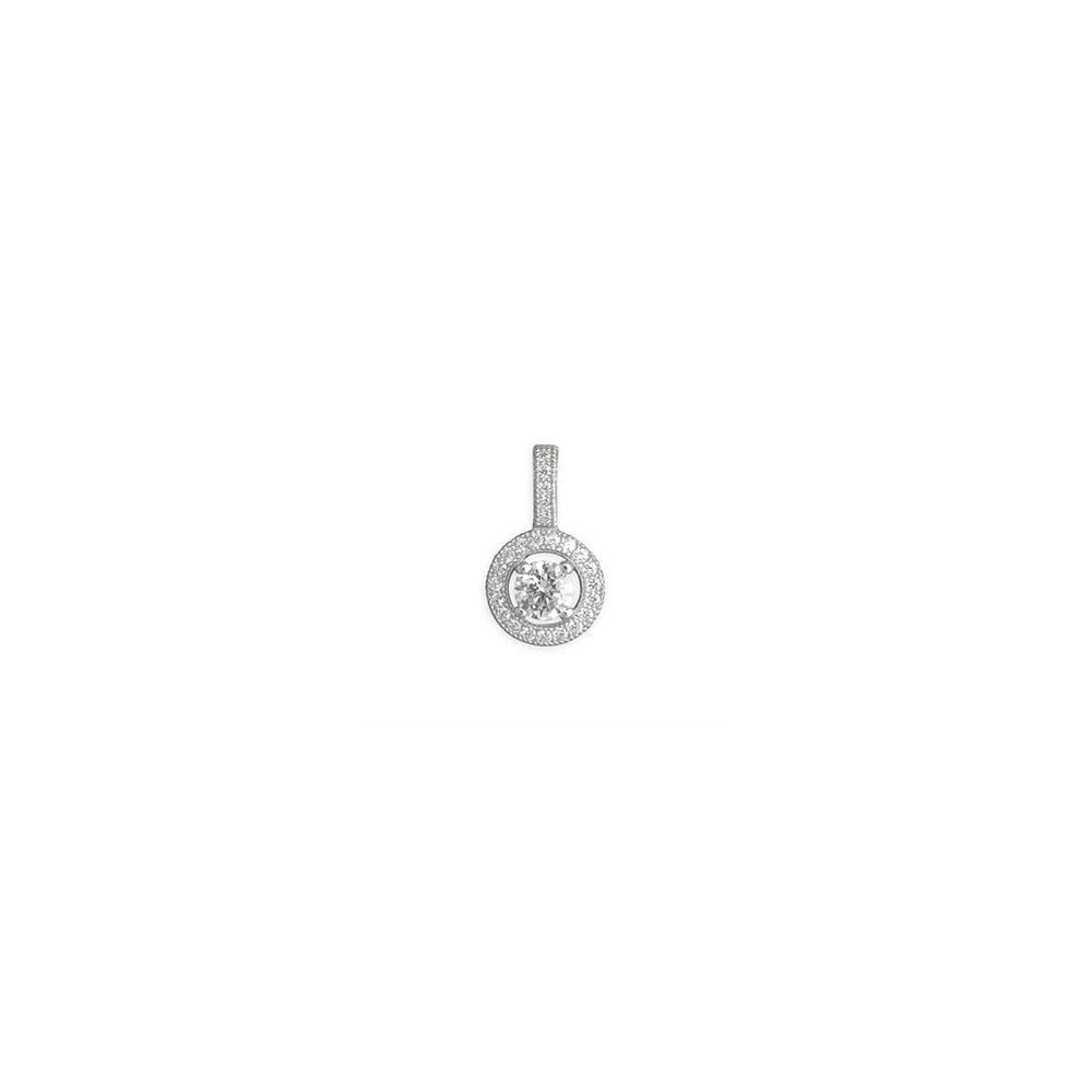 STERLING SILVER CUBIC ZIRCONIA HALO PENDANT