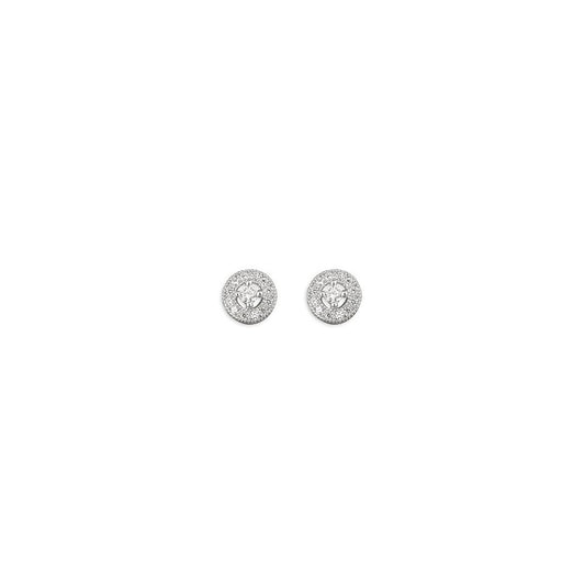 STERLING SILVER CUBIC ZIRCONIA HALO STUD EARRINGS