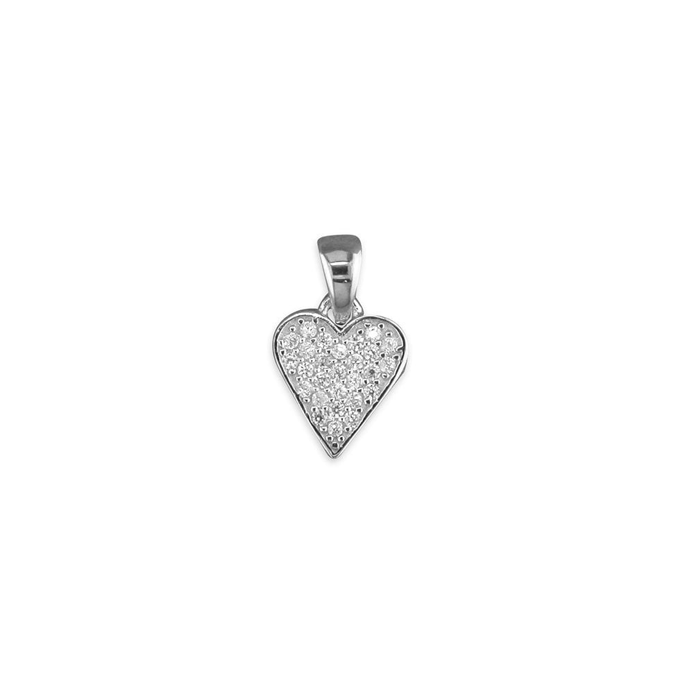 STERLING SILVER CUBIC ZIRCONIA HEART PENDANT