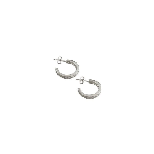 STERLING SILVER CUBIC ZIRCONIA HOOP EARRINGS