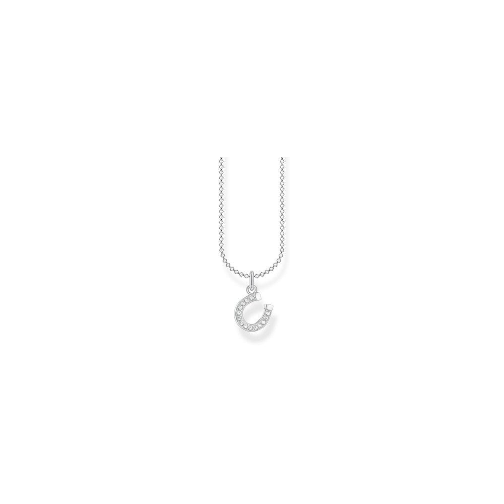 STERLING SILVER CUBIC ZIRCONIA HORSESHOE NECKLACE