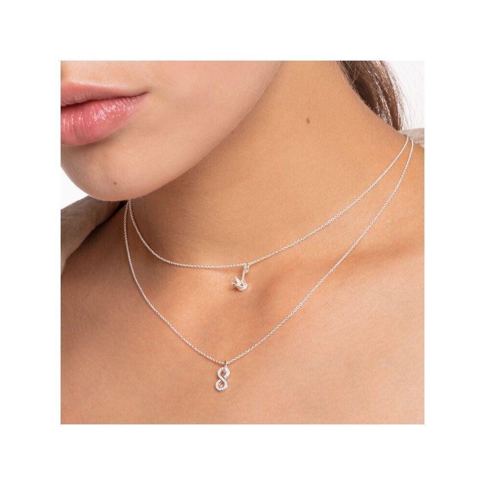 STERLING SILVER CUBIC ZIRCONIA INFINITY NECKLACE